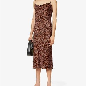 Good American Leopard Print Midi Slip Dress NEVER WORN 0 XS